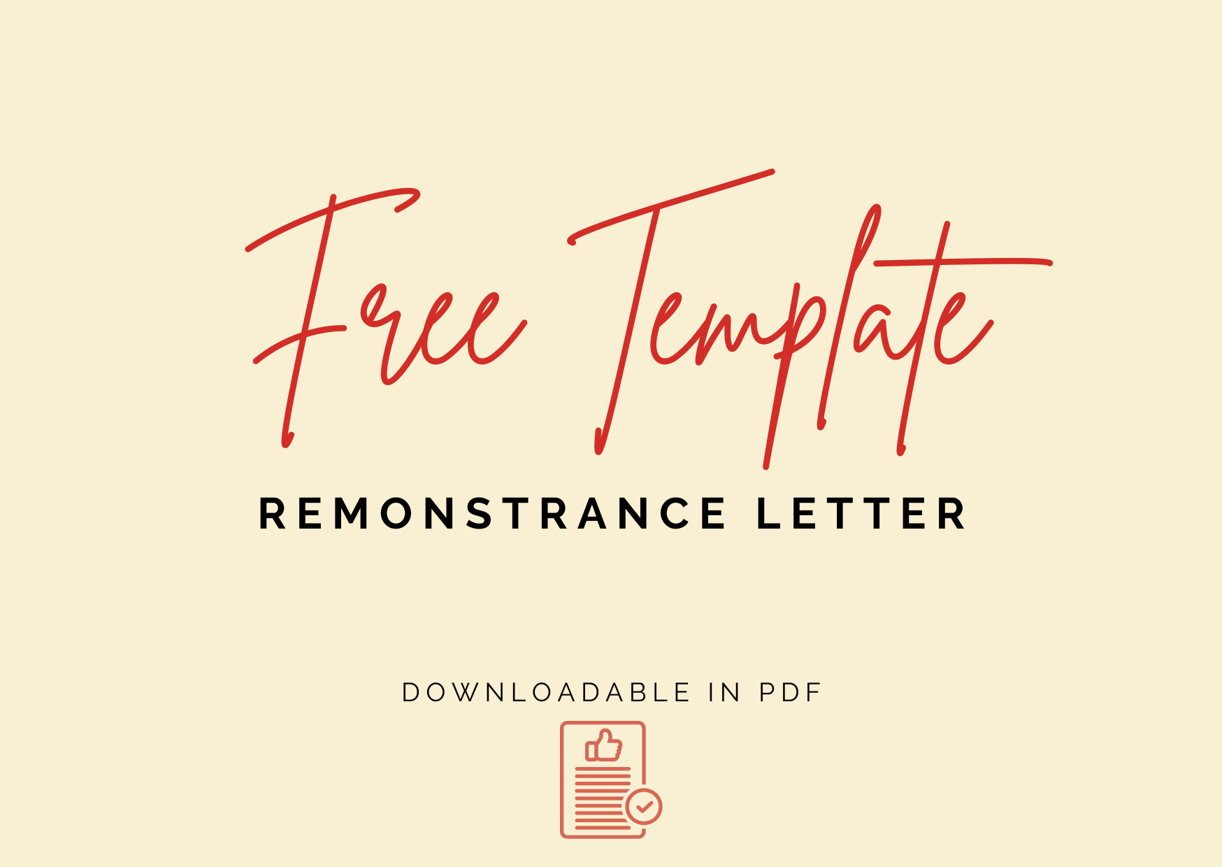 Remonstrance Letter Template